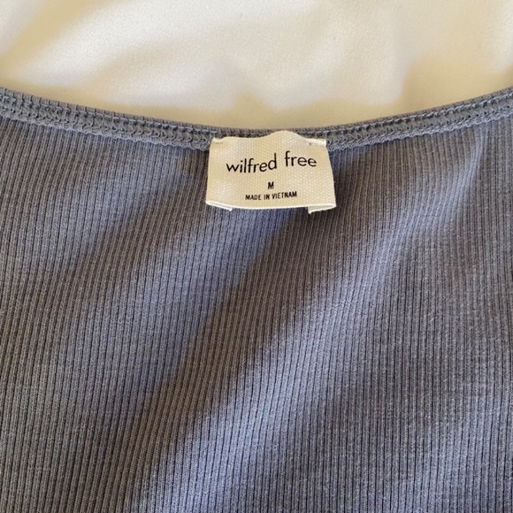 Aritzia Wilfred Free Only Tie Front Tee Ribbed - Picture 2 of 5
